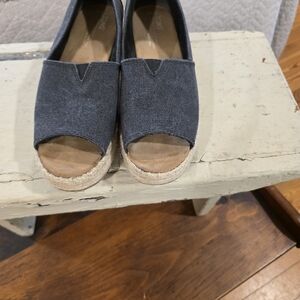 Toms Dark Gray Espadrille Flats